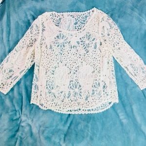 Cream Colored See Through Blouse